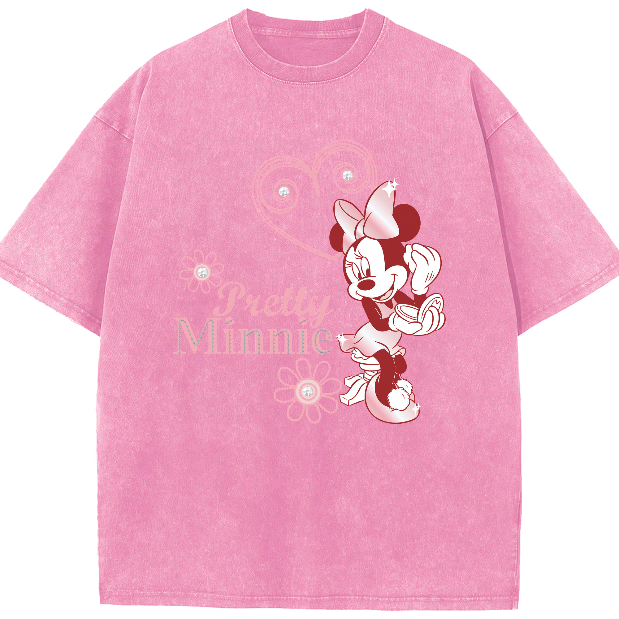（画像用） ミッキーマウス Mickey Mouse 綿100% ヴィンテージ風 半袖Tシャツ（フロントプリント）